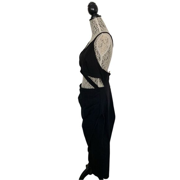 ASOS Design Cutout Halter Midi Dress Black Size 14 - Picture 5 of 12